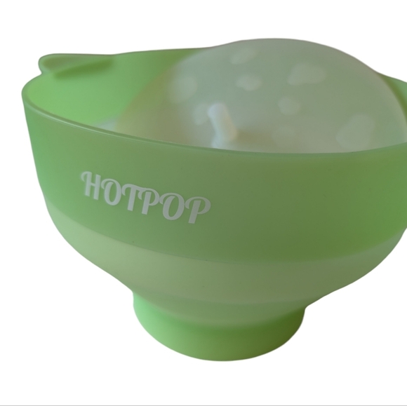 POPCORN POPPER Hotpot New Silicone Collapsible Microwave Maker Bowl Green - Picture 6 of 7